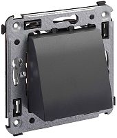 Вывод кабеля без рамки DKC Avanti черный матовый картинка